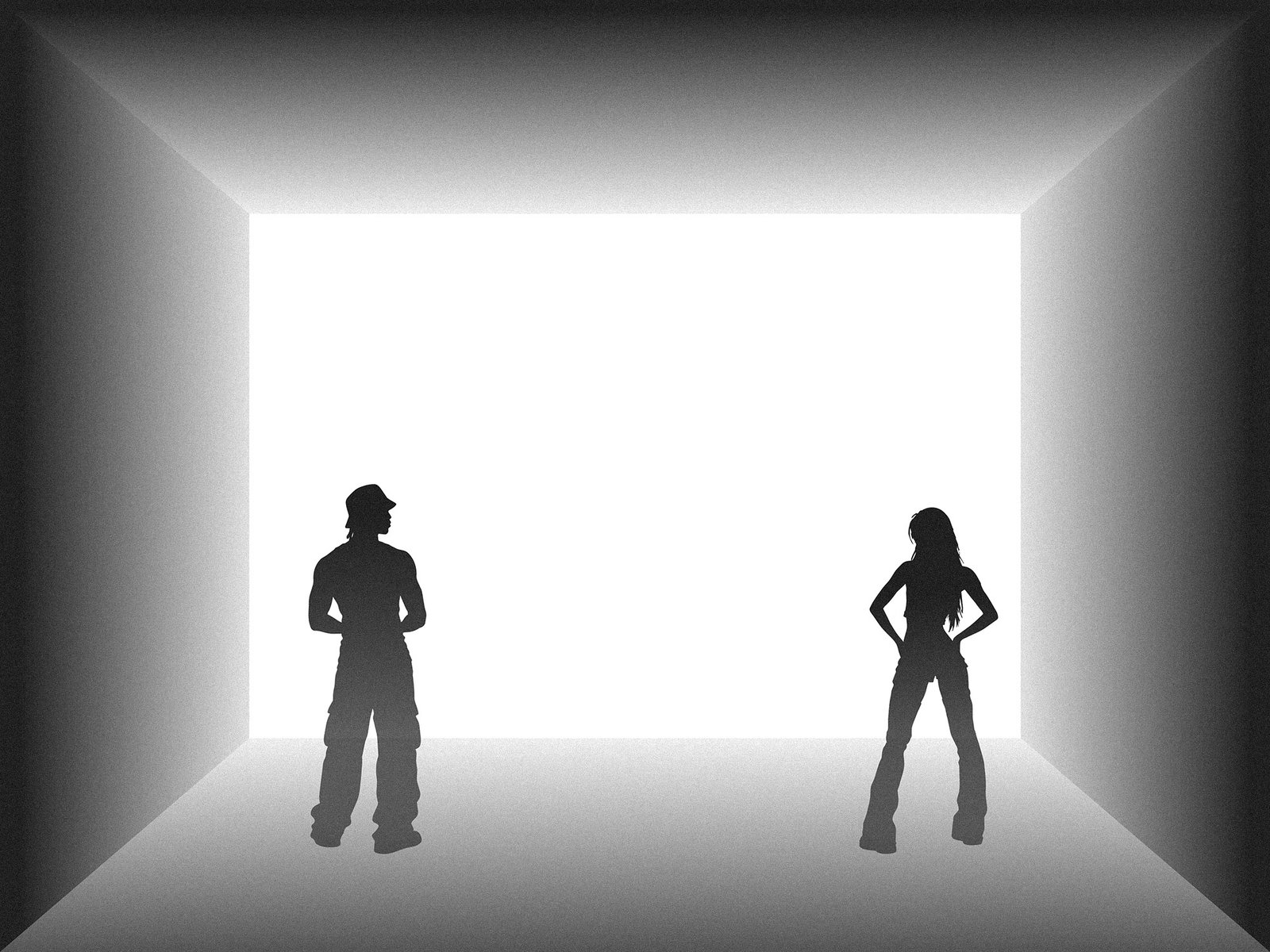 Visualization of a possible projection-based presentation of World and I in an exhibition setting.